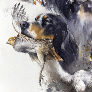 "Poetry of bird hunting" author's signed print
