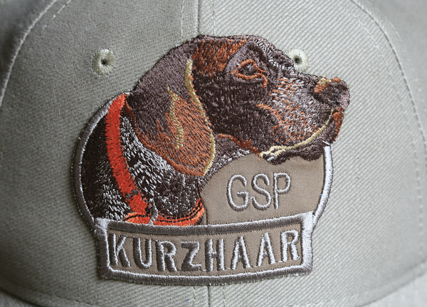 Heritage Pride German Pointer Hunting Dog Trucker Hat – Engraved Leather Patch, Mesh Back, Adjustable Snapback