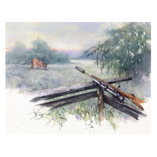 "Roe Deer. A Quiet Encounter " Limited Edition Signed Print