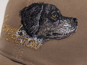 Hunter's cap "Epagneul Breton" olive (dark dog)