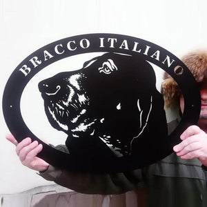 Metal dog sign "Bracco Italiano"