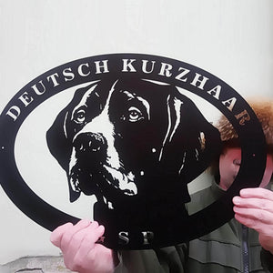 Metal dog sign "German Shorthair Pointer"