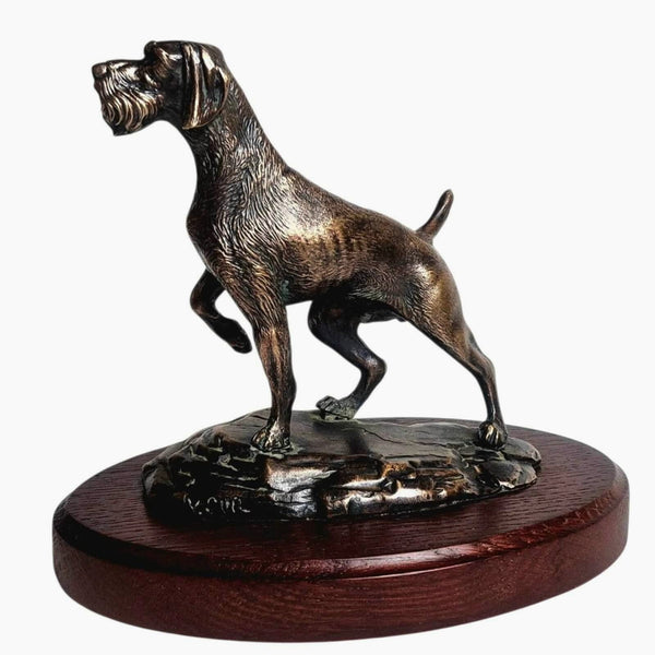 Bronze Deutsch Drahthaar Sculpture - German Wirehaired Pointer