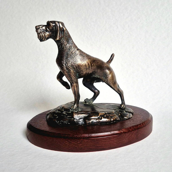 Bronze Deutsch Drahthaar Sculpture - German Wirehaired Pointer