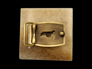 Exclusive leather belt with bronze buckle "English Setter"