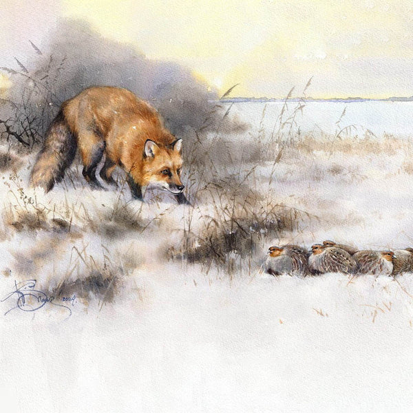 "Fox and Partridges. The Silent Hunt"