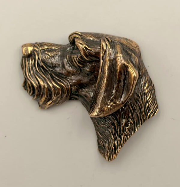 Deutsch Drahthaar Bronze Brooch