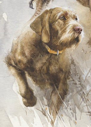 Author's signed print "Catch happiness by the tail. Wirehaired Vizsla."