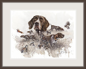 Author's print "German Shorthaired Pointer. Pointing"