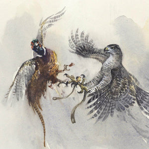 Author's print "Human, Spinone, Falcon"