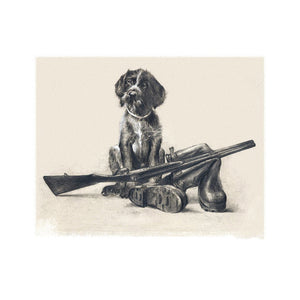 Author's print "Hunting soon...Puppy Drahthaar"