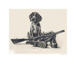 Author's print "Hunting soon...Puppy Drahthaar"