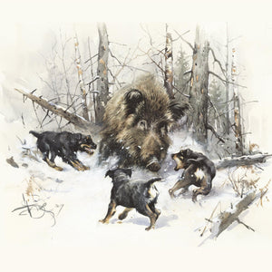 Author's print "Hunting with Jagdterriers"