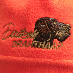 Fleece hunting hat and scarf "German Wirehaired Pointer (Deutsch Drahthaar)" luminescent orange