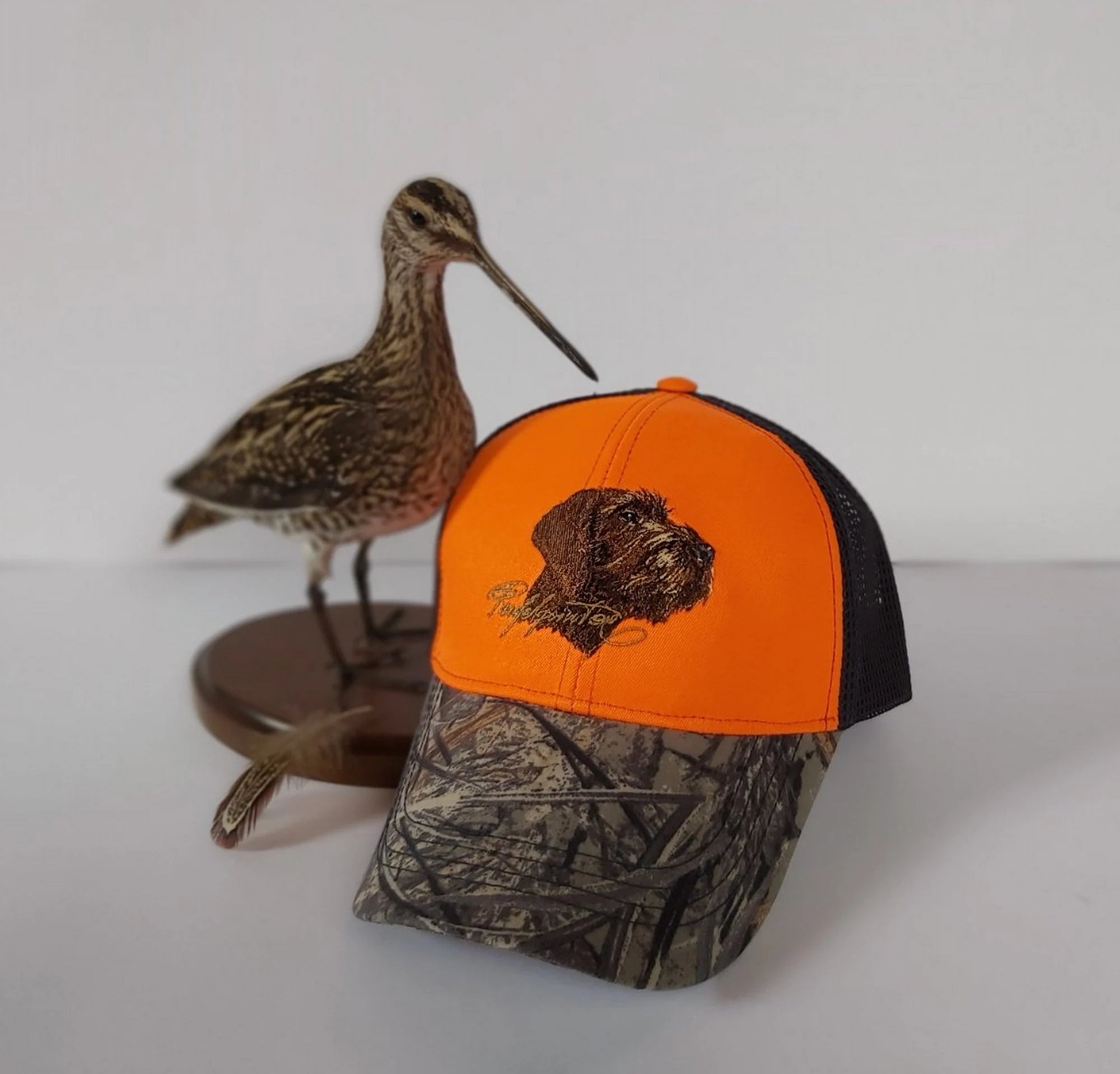 Hunting hat Pudelpointer orange+camo, Hunting gifts, Hunting cap