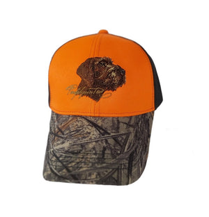 Hunter's cap "Pudelpointer" orange+camo