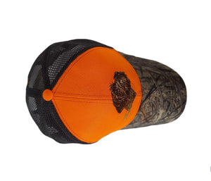 Hunter's cap "Pudelpointer" orange+camo