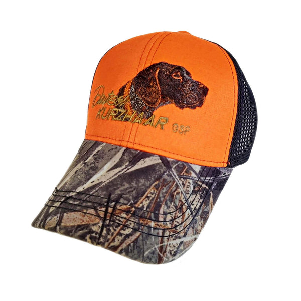 Hunter's hat "German Shorthaired Pointer" orange-black-camo