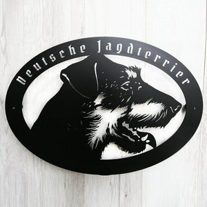 Metal dog sign "Deutsche Jagdterrier"