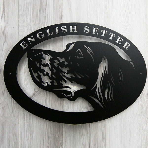 Metal dog sign "English Setter"