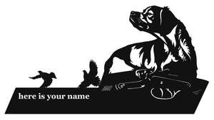 Metal dog sign "Epagneul Breton" 12.2x22.5"