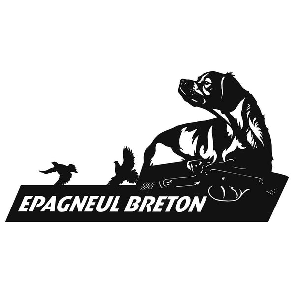 Metal dog sign "Epagneul Breton" 12.2x22.5"