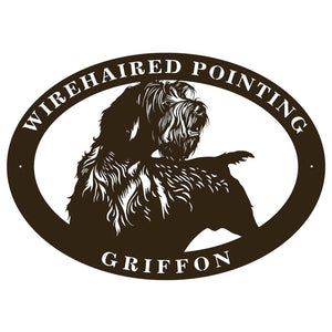 Metal dog sign "Wirehaired Pointing Griffon"(full-length)