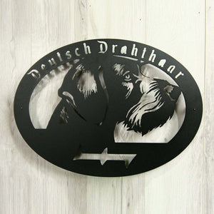 Metal dog sign "Deutsch Drahthaar"